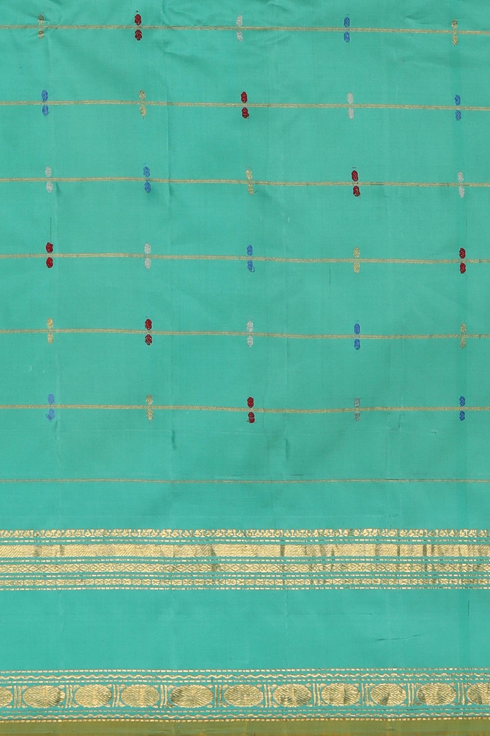 Image of Gadwal Silk Kattam Yellow Saree